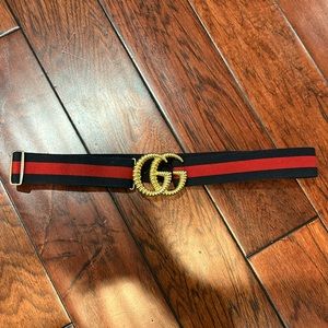 Gucci Navy and Red Adjustable Belt